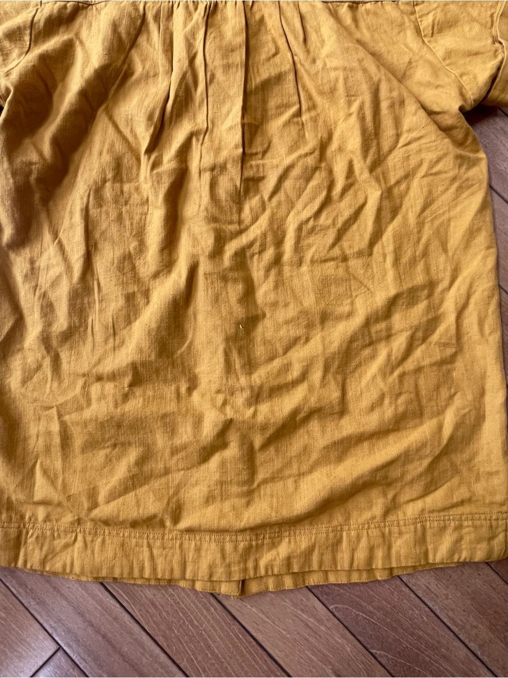 Pilcro Anthropologie Mustard Cotton Linen Button Front Utility Shirt Dress M - Picture 11 of 11